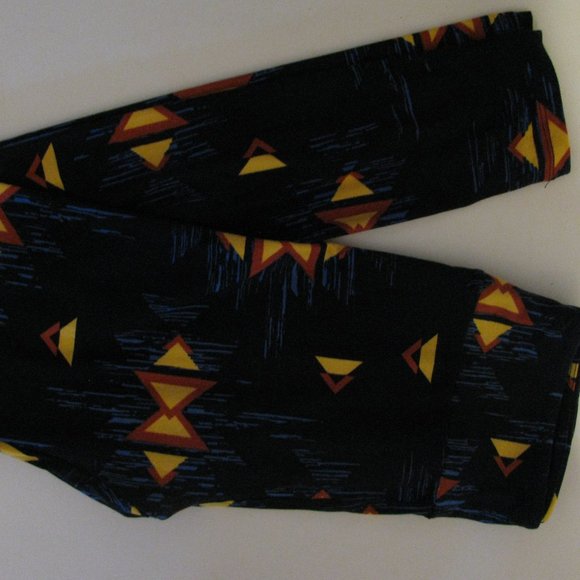 LuLaRoe Pants - LuLaRoe One Size OS Leggings New NWOT Navy Blue Geometric Print Velvety